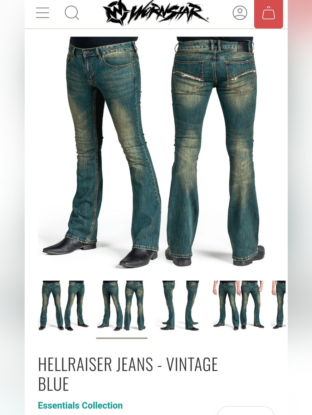 Men's Bootcut Jeans in Medium Blue Wash - Classic Stretch Denim